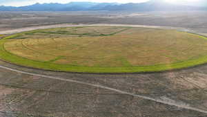 Drone / aerial view of a mountainous background