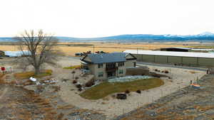 Bird's eye view with a mountain view and a rural view