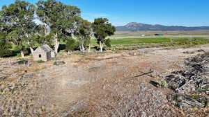 View of mountain background with rural landscape