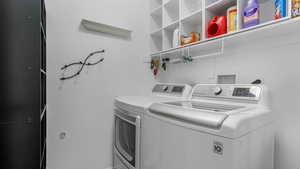 Clothes washing area with independent washer and dryer and laundry area