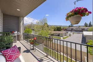 Balcony featuring a residential view
