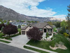 Beautiful home on a large lot with surrounding views of the mountains and valley.