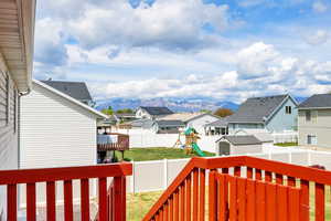 View of backyard from the deck