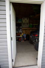 Storage area featuring a garage