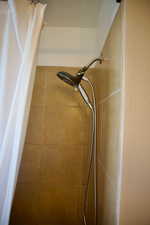 Interior details with a tile shower