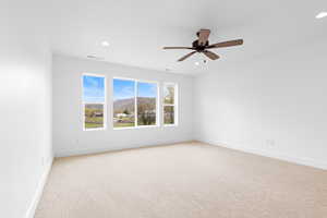 Primary bedroom with mountain views