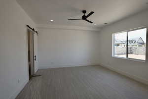 master bedroom with outside entrance