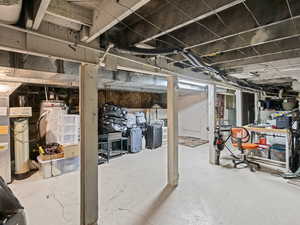 View of unfinished basement
