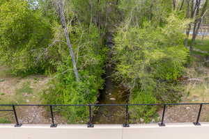 View of yard featuring fence