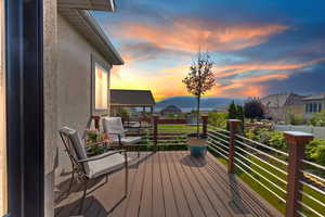 Deck boasts breathtaking mountain views.
