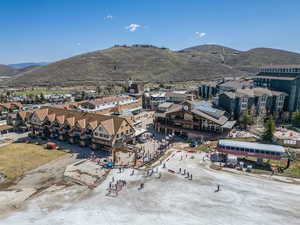Drone / aerial view with a mountain view