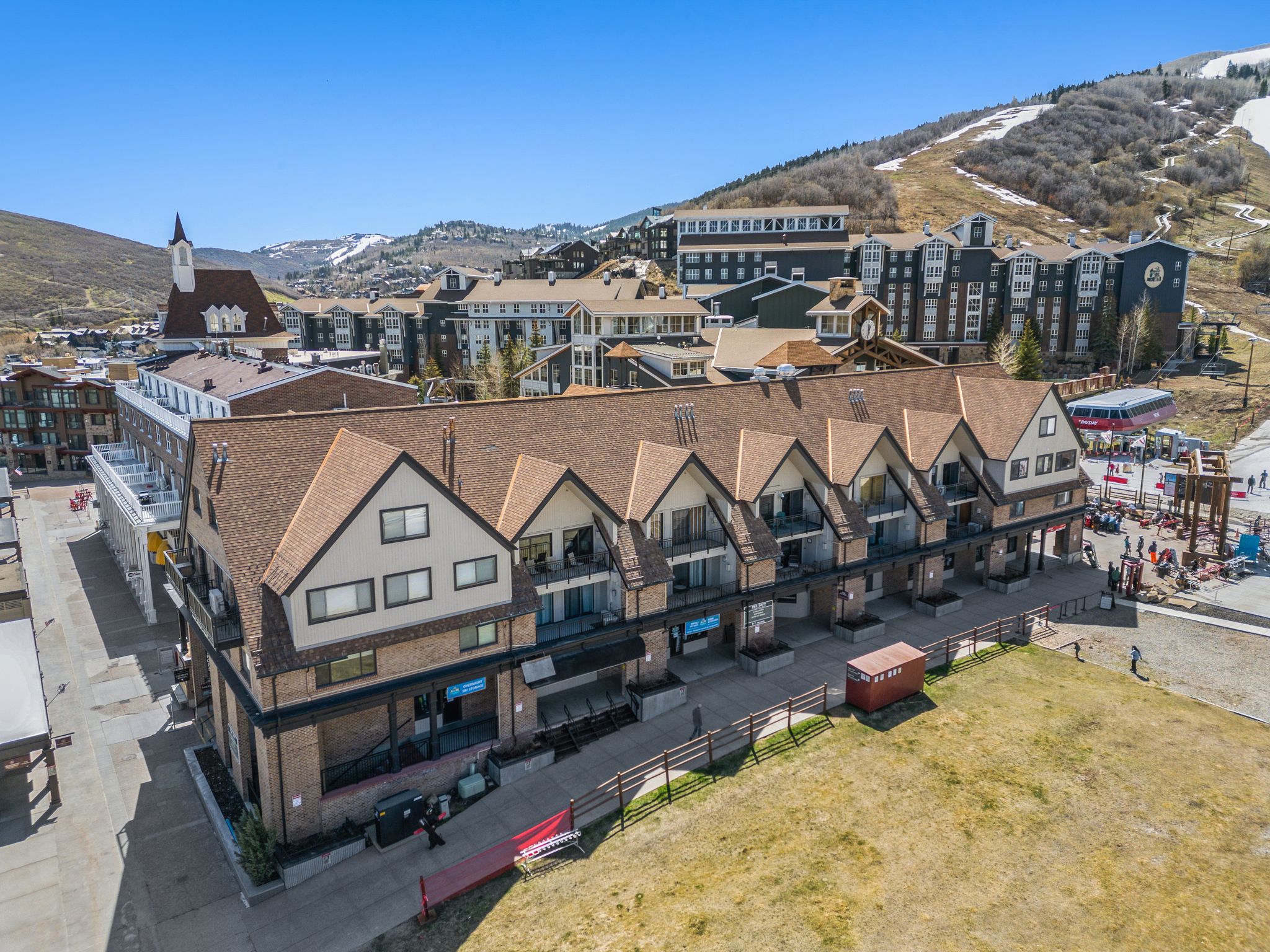 Aerial view featuring a mountain view