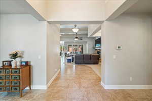 Hallway with baseboards