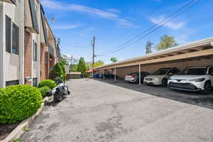 View of covered parking lot