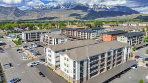 Drone / aerial view with a mountain view