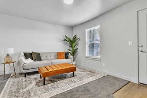 Living room featuring baseboards