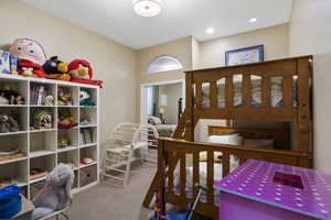 Bedroom with carpet floors