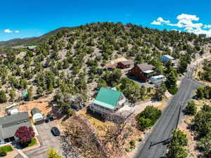 Birds eye view of property featuring a mountain view