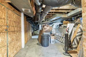 View of unfinished below grade area