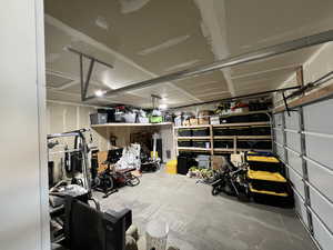 Garage featuring storage