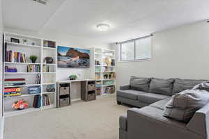 View of carpeted living area