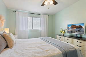 Bedroom with ceiling fan