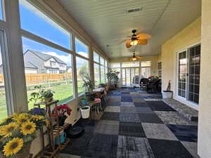 Sunroom/living space off kitchen and fully climatized