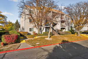 View of building exterior with stairway