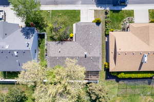 Birds eye view of property.