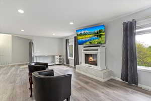 FAMILY ROOM AND FIREPLACE