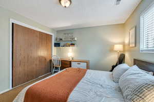 Bedroom has large closet