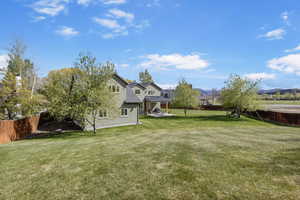 View of fenced backyard