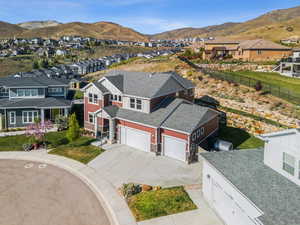 Aerial view with a mountain view and a residential view