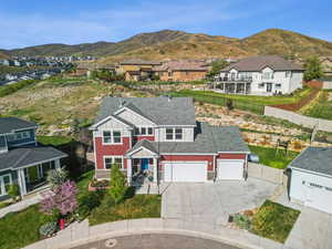 Aerial view with a mountain view and a residential view