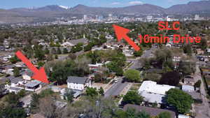 Aerial view of 10 minute drive-time to Down Town Salt Lake City