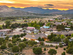 Aerial view with a mountain view