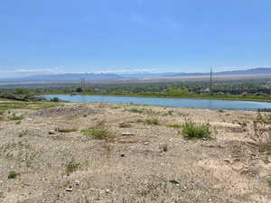 View of water feature featuring a mountain view