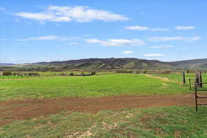 Property view of mountains with a rural view