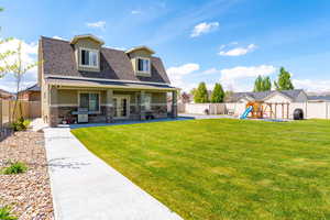 fully fenced backyard