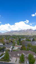 Aerial mountain view, including view of LDS Temple