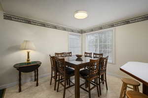 Dining room with baseboards
