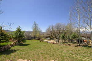 View of yard featuring a mountain view