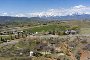 Bird's eye view featuring a rural view and a mountain view
