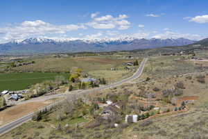 Drone / aerial view with a rural view and a mountain view