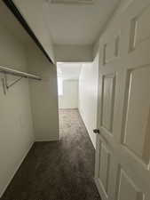 Interior space featuring carpet flooring