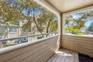 Balcony featuring central air condition unit