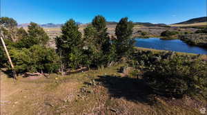 Exterior space featuring a mountain view