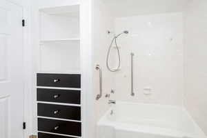 Bathroom with washtub / shower combination