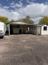 Garage with driveway