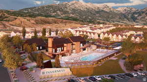 Bird's eye view featuring a residential view and a mountain view